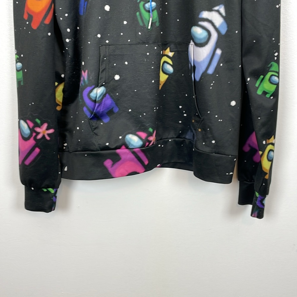 Among Us Graphic Pullover Boys Multicolor Long Sleeve Hoodie Video Game XL Black - Picture 2 of 8